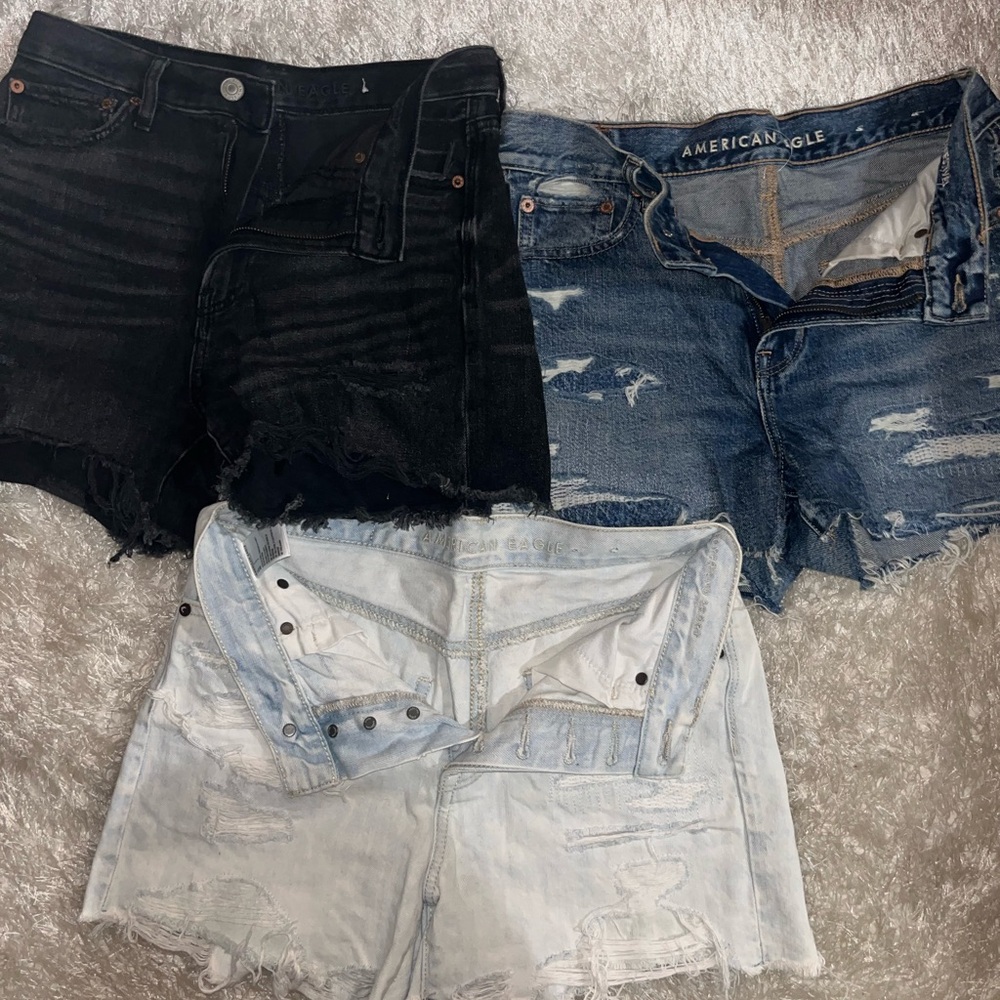 3 pairs of American Eagle Jean shorts . High waisted, like new. Size 2